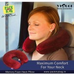 VIAGGI Burgundy U Shaped Memory Foam Travel Neck and Neck Pain Relief Comfortable Super Soft Orthopedic Cervical Pillows